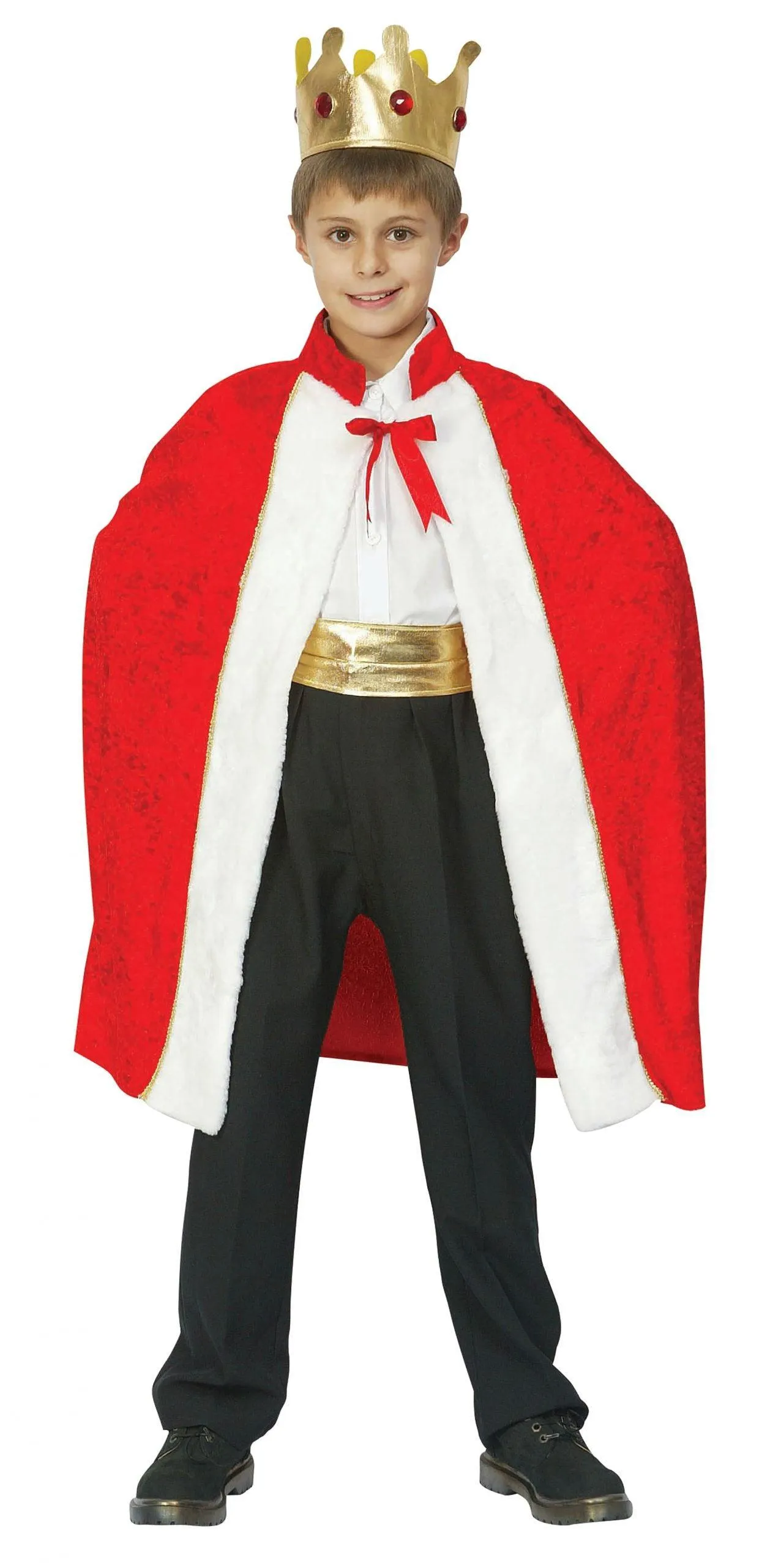 Red King Robe Kids Fancy Dress Christmas Nativity Wise Men Boys Costume   Crown