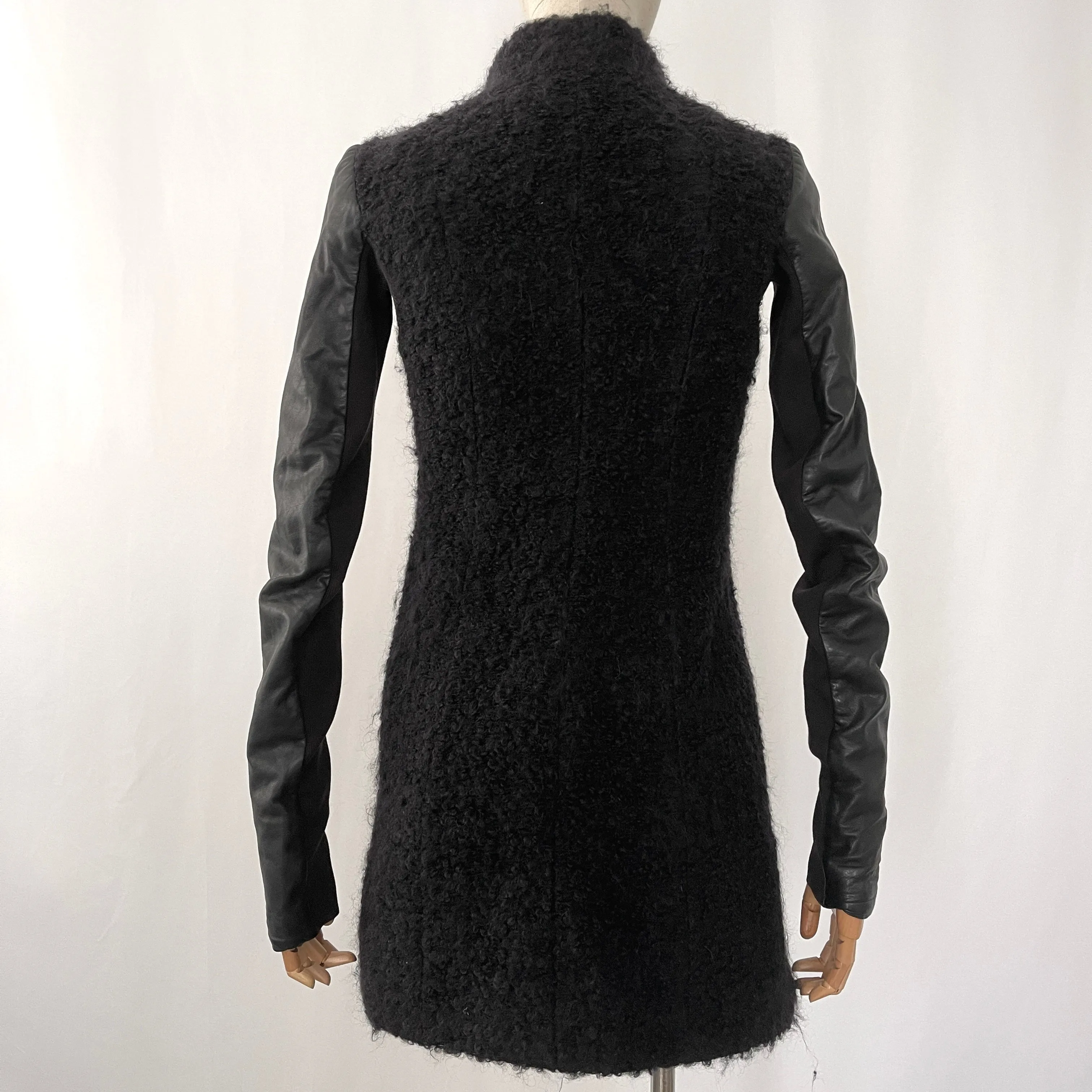 RICK OWENS Wool and Leather Coat