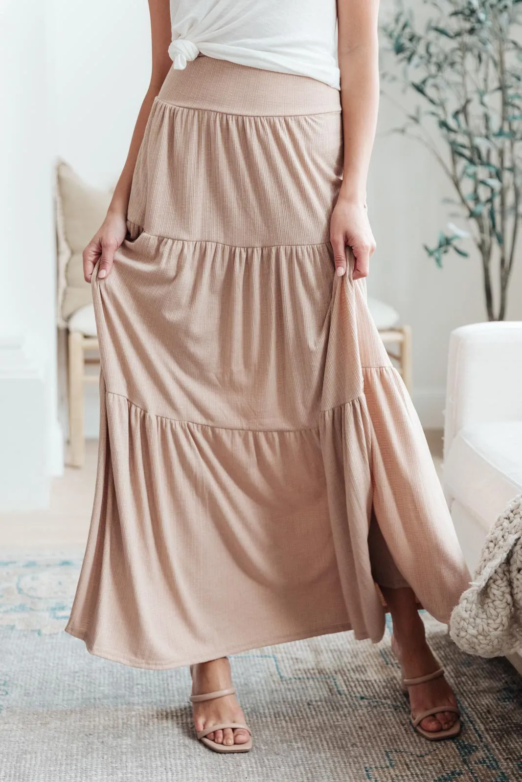 Roam The World Skirt in Taupe