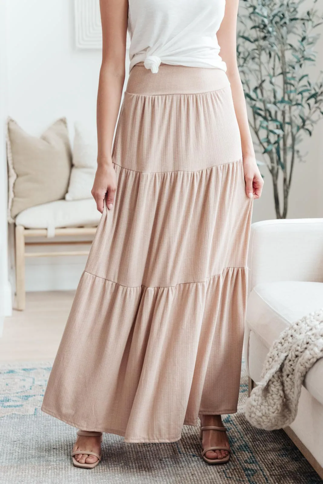 Roam The World Skirt in Taupe