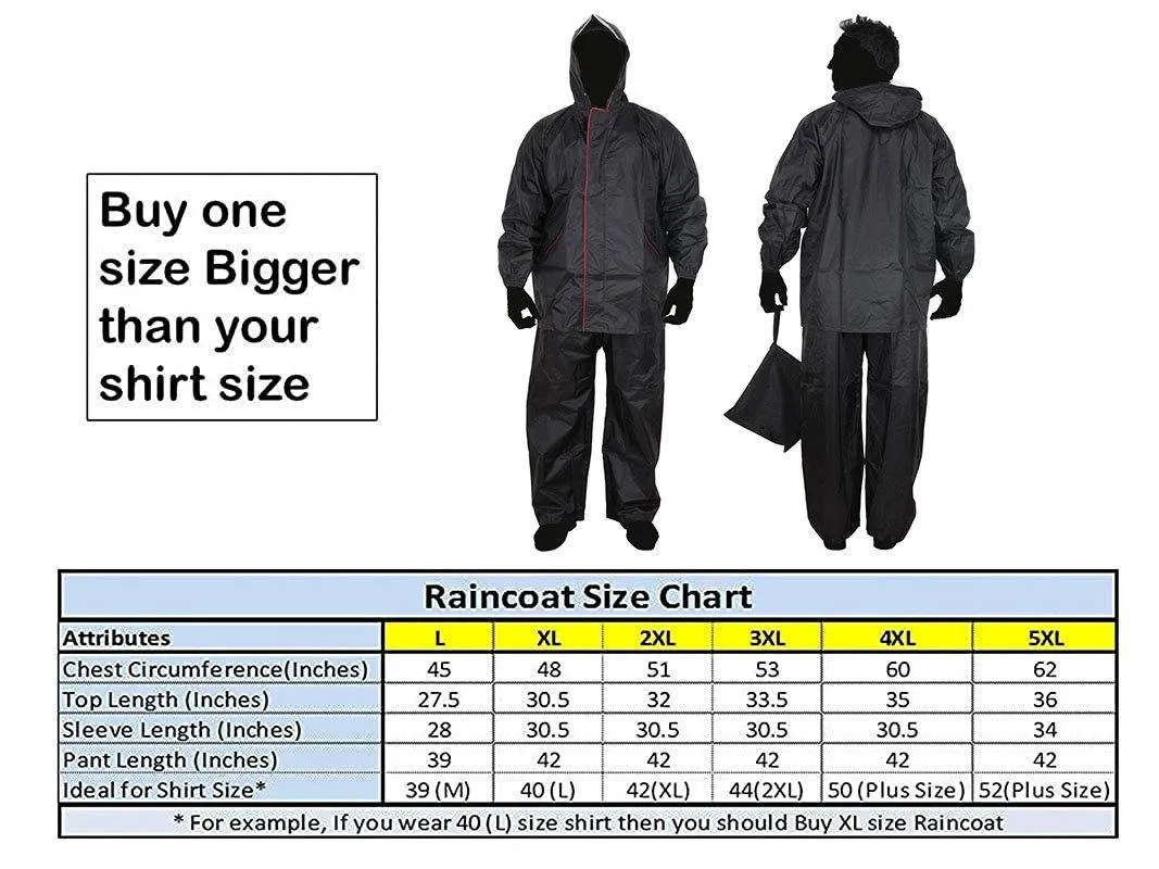 Romano nx 100% Waterproof Premium Quality Double Layer Hooded Rain Cheater Suit Men in a Storage Bag