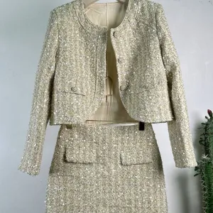 Rosalie Button Down Tweed Jacket & Mini Skirt