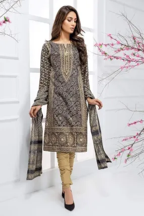 Sadia Aamir - Royal Taupe - SA-LP27 - Cotton - Block Print - 1 Piece