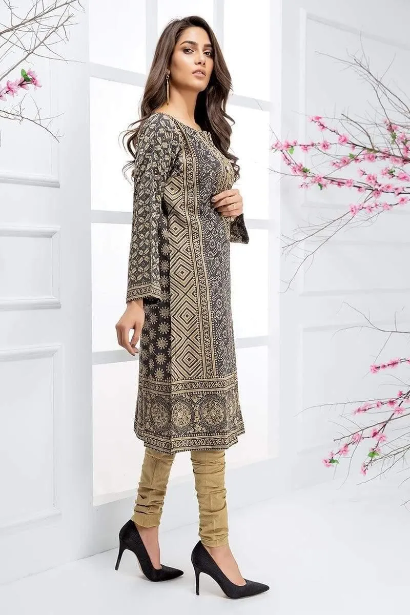 Sadia Aamir - Royal Taupe - SA-LP27 - Cotton - Block Print - 1 Piece