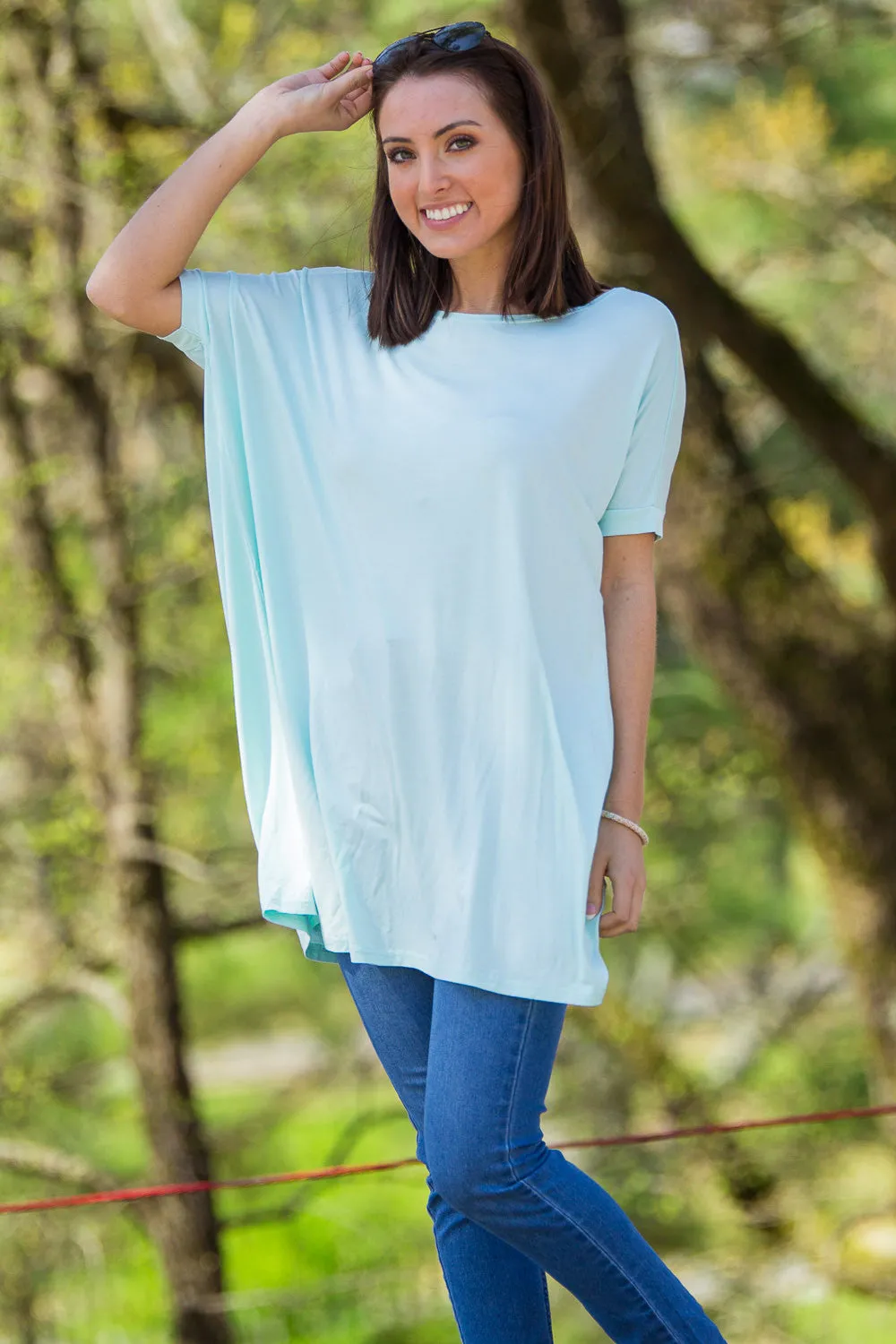 SALE-The Perfect Piko Short Sleeve Tunic-Mint