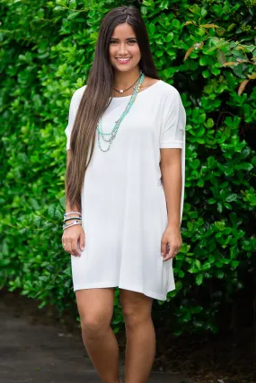 SALE-The Perfect Piko Short Sleeve Tunic-Off White