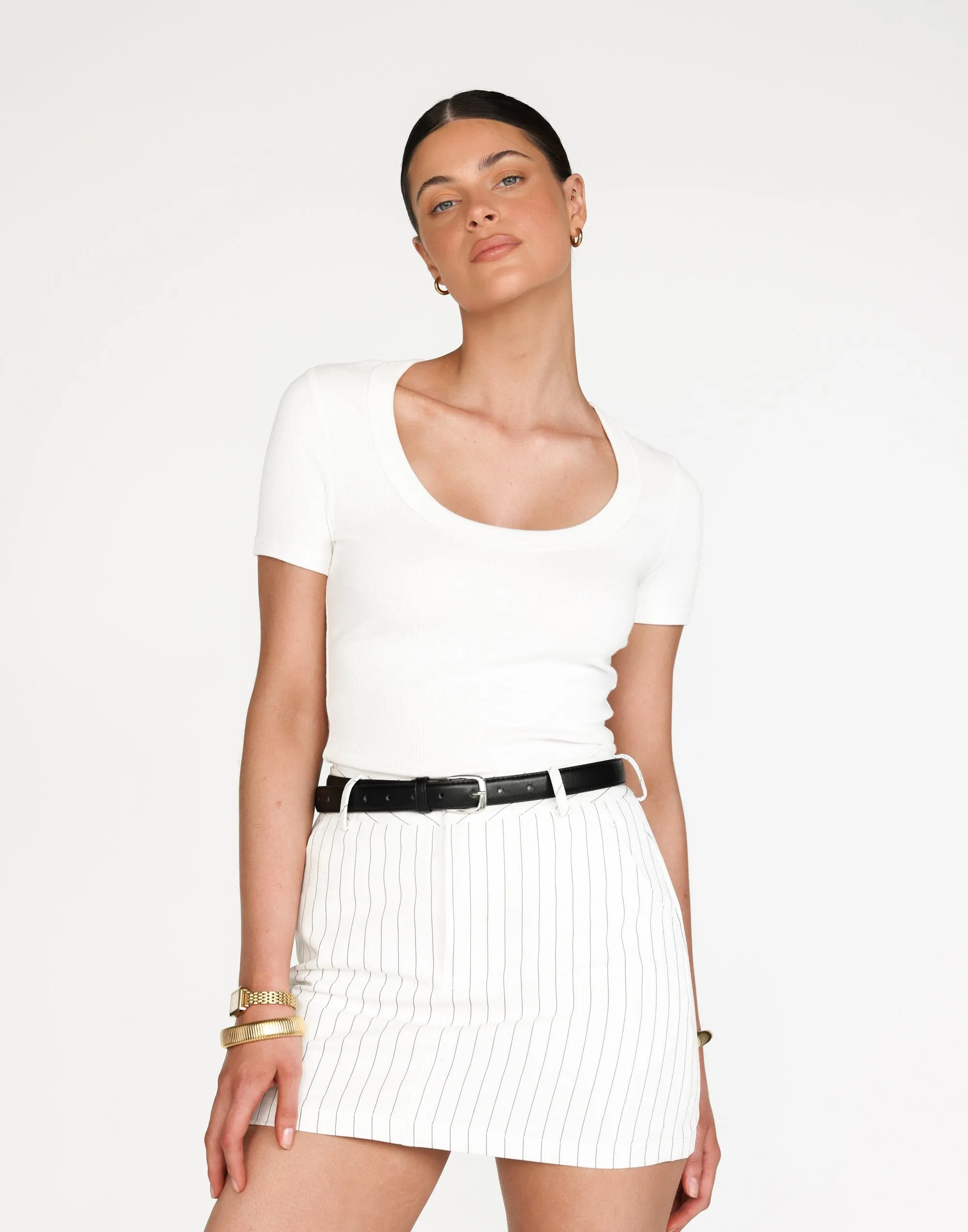 Samantha Mini Skirt (White)