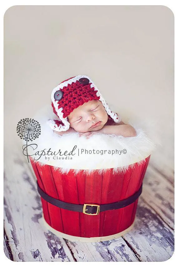 Santa Newborn Aviator Hat