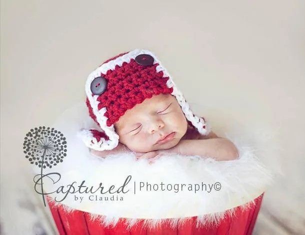 Santa Newborn Aviator Hat