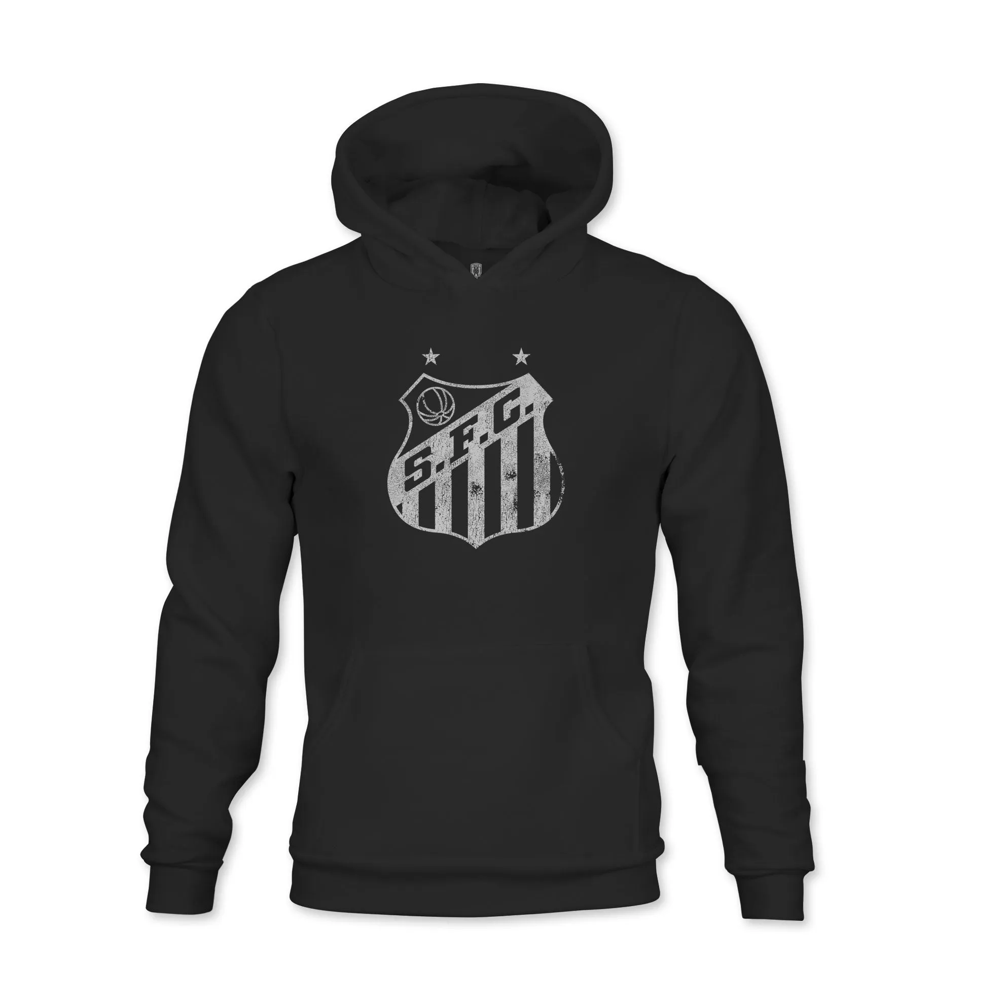 Santos FC Mono Badge Youth Fleece Pullover Hoodie - Black