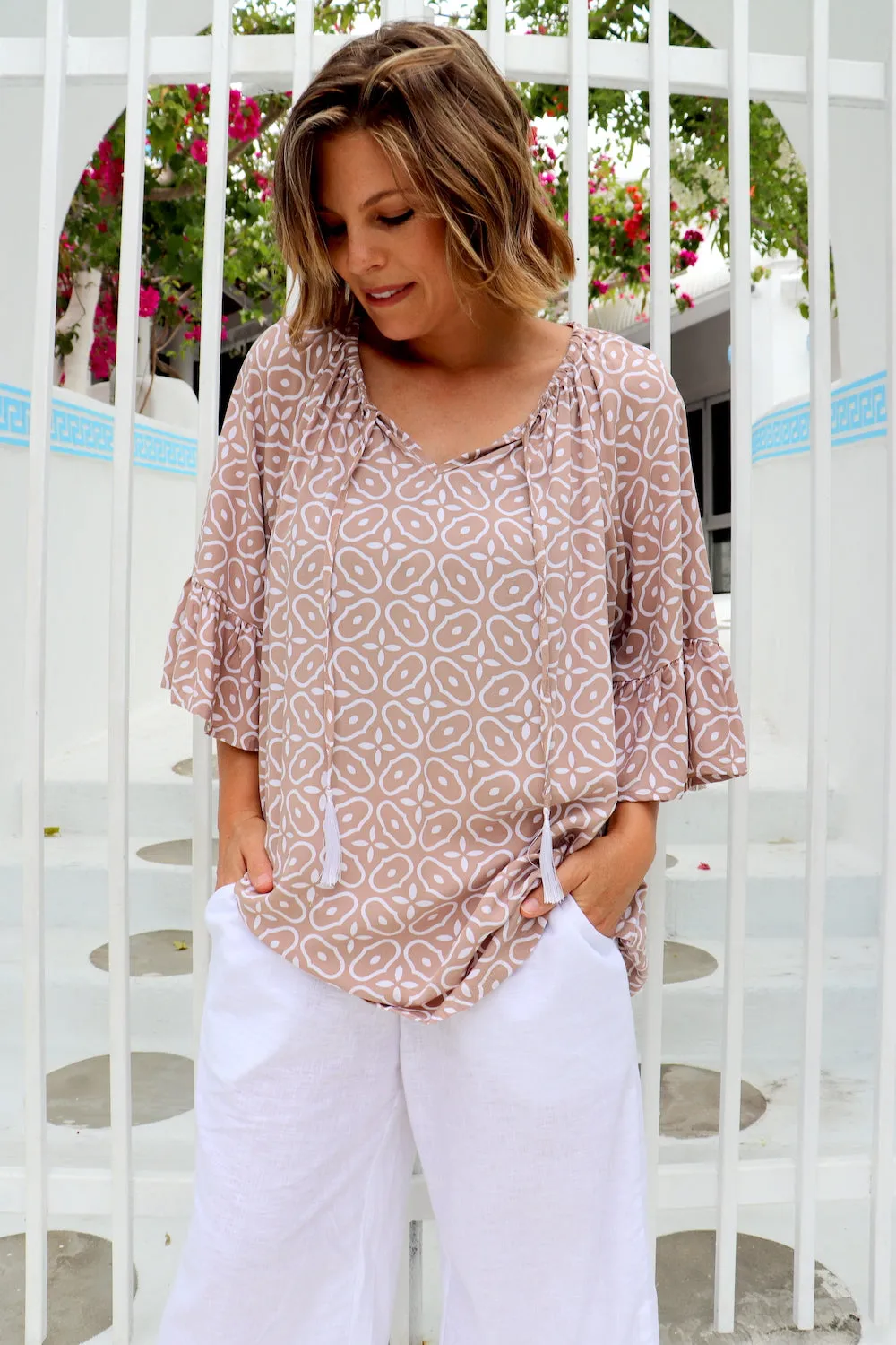 Shekina Top In Metric Taupe