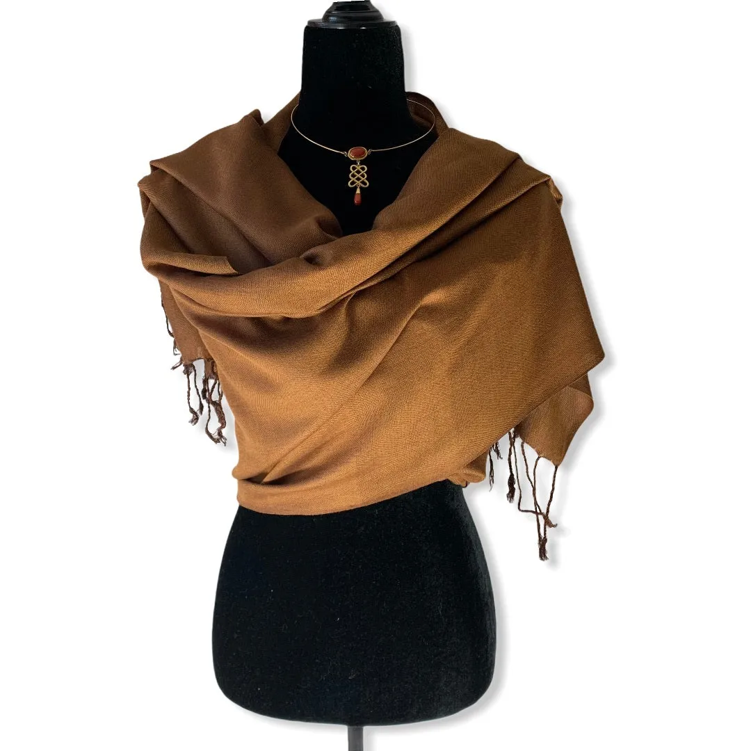 Solid Handwoven Scarf - Camel