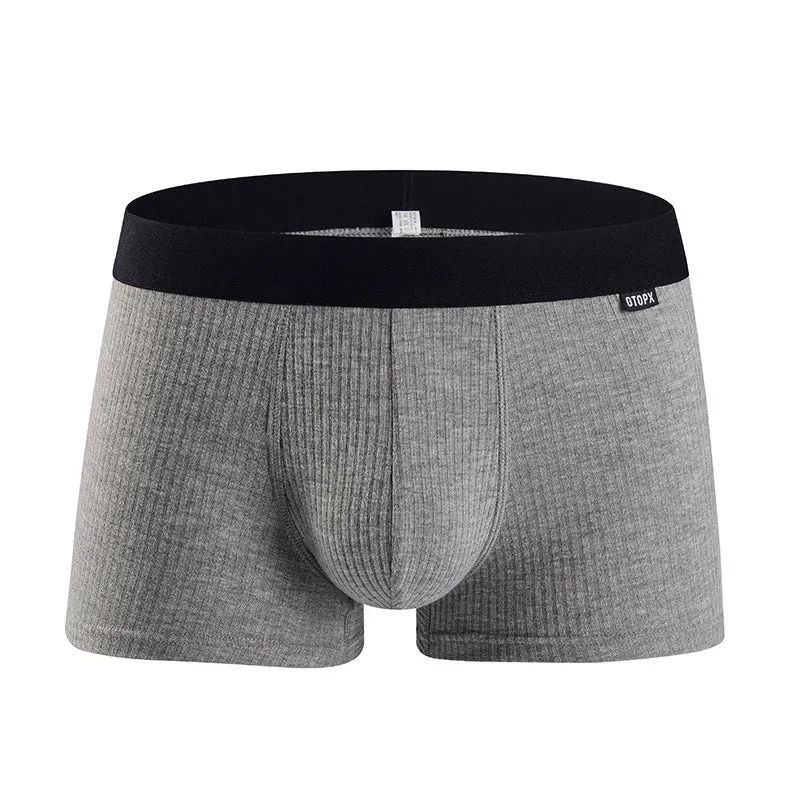 Solid Spandex Breathable Men Boxer