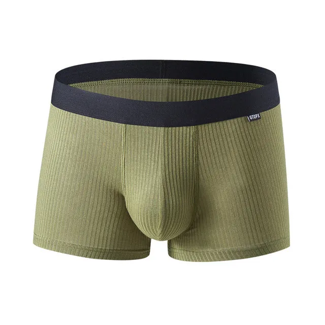 Solid Spandex Breathable Men Boxer