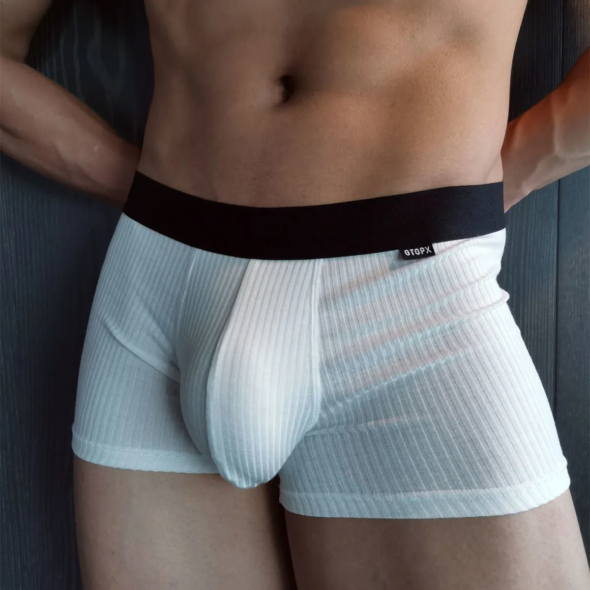 Solid Spandex Breathable Men Boxer