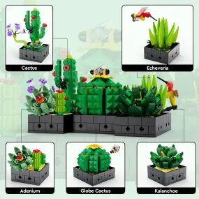 Succulents Plants Building Set for Adults - 5 Pack (590 Pieces), Valentines Day Gifts for Kids, Women,Her and Him, Botanical Collection Home Decor