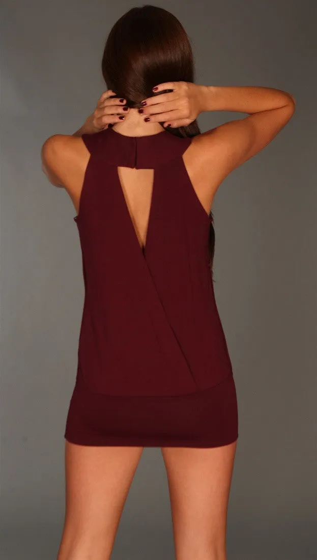 Sworn Virgins Open Back Tunic Raisin