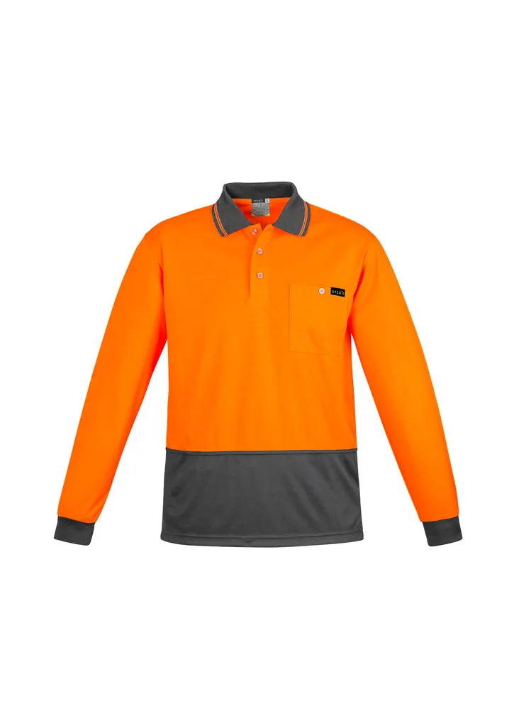 Syzmik Mens Hi Vis Comfort Back Long Sleeve Polo (ZH410)