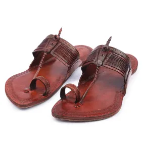 Tan Handstitched Leather Kolhapuri Men Slipper