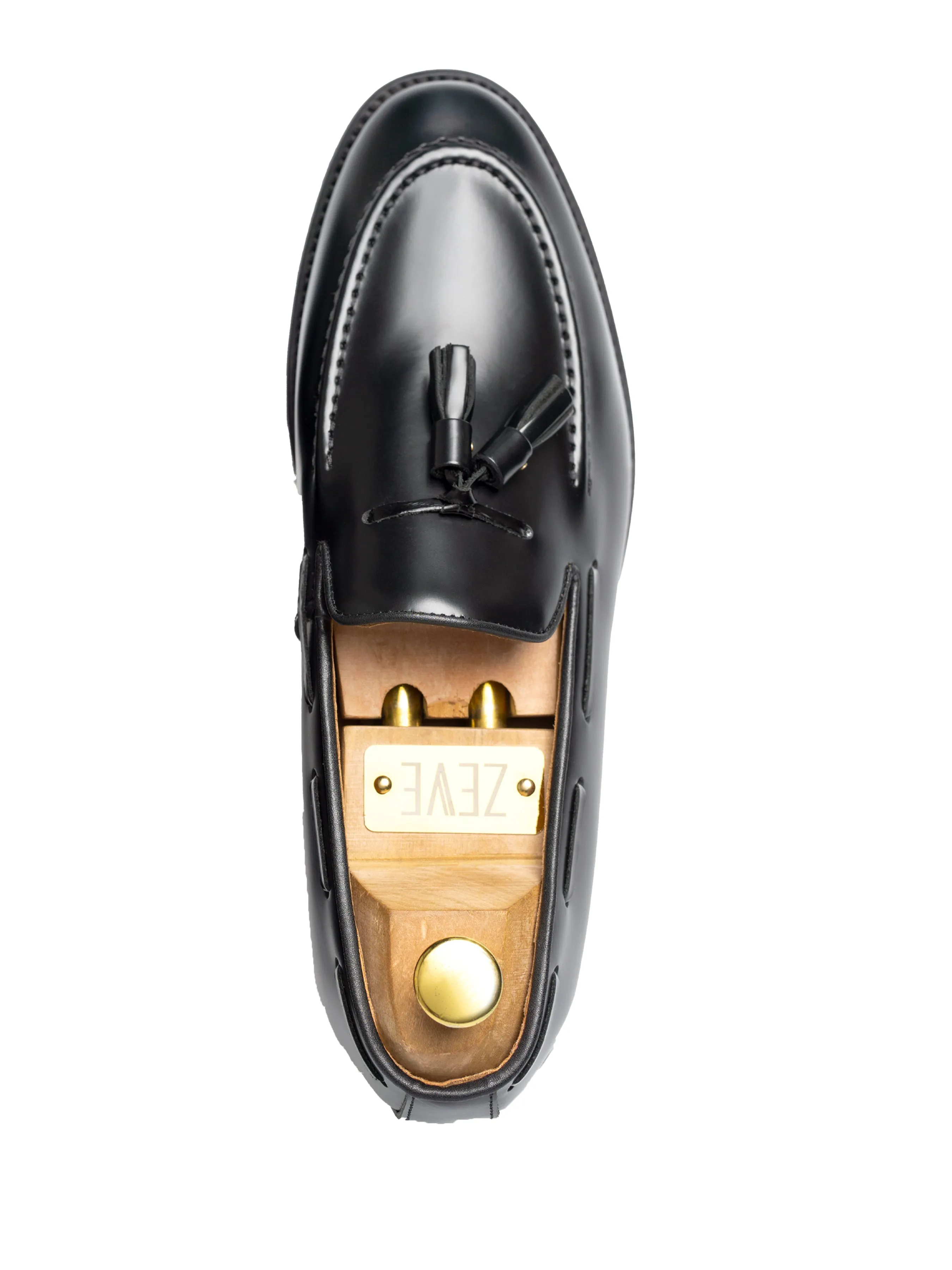 Tassel Loafer - Black Polished Leather