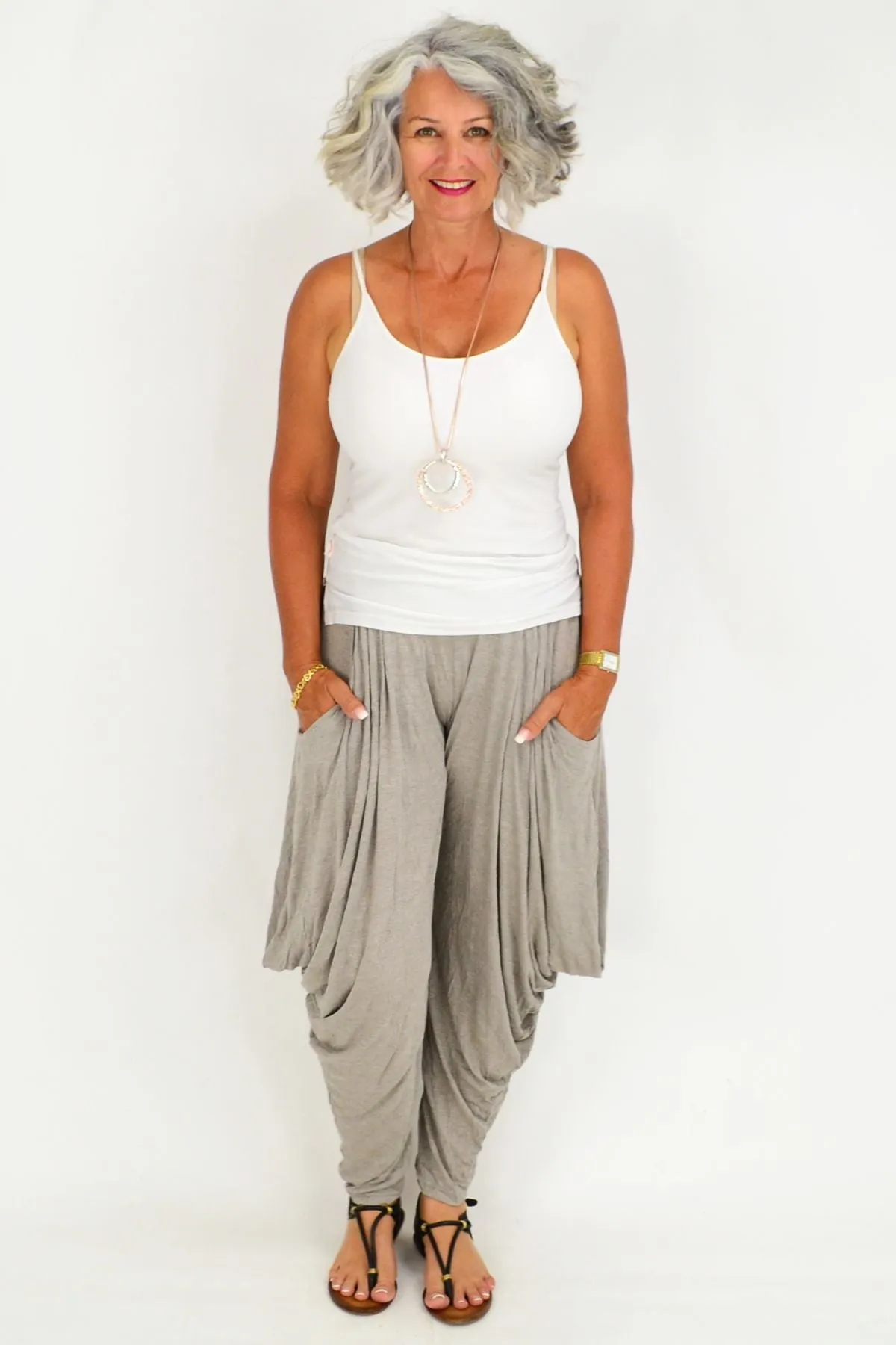 Taupe Sophia Harem Style Pants