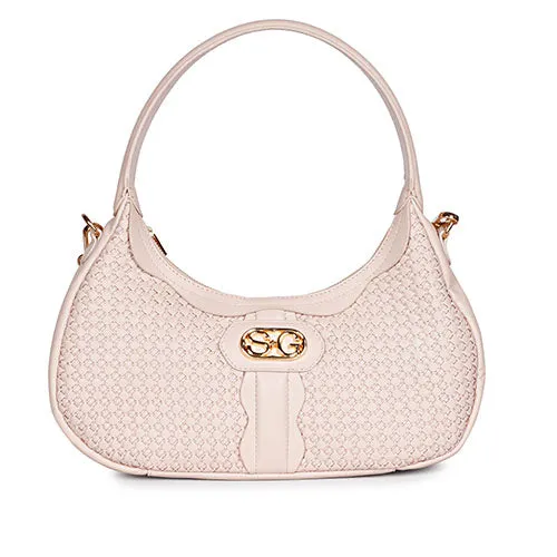 Tesorina Pink Blush Hand Woven Leather Hobo Bags