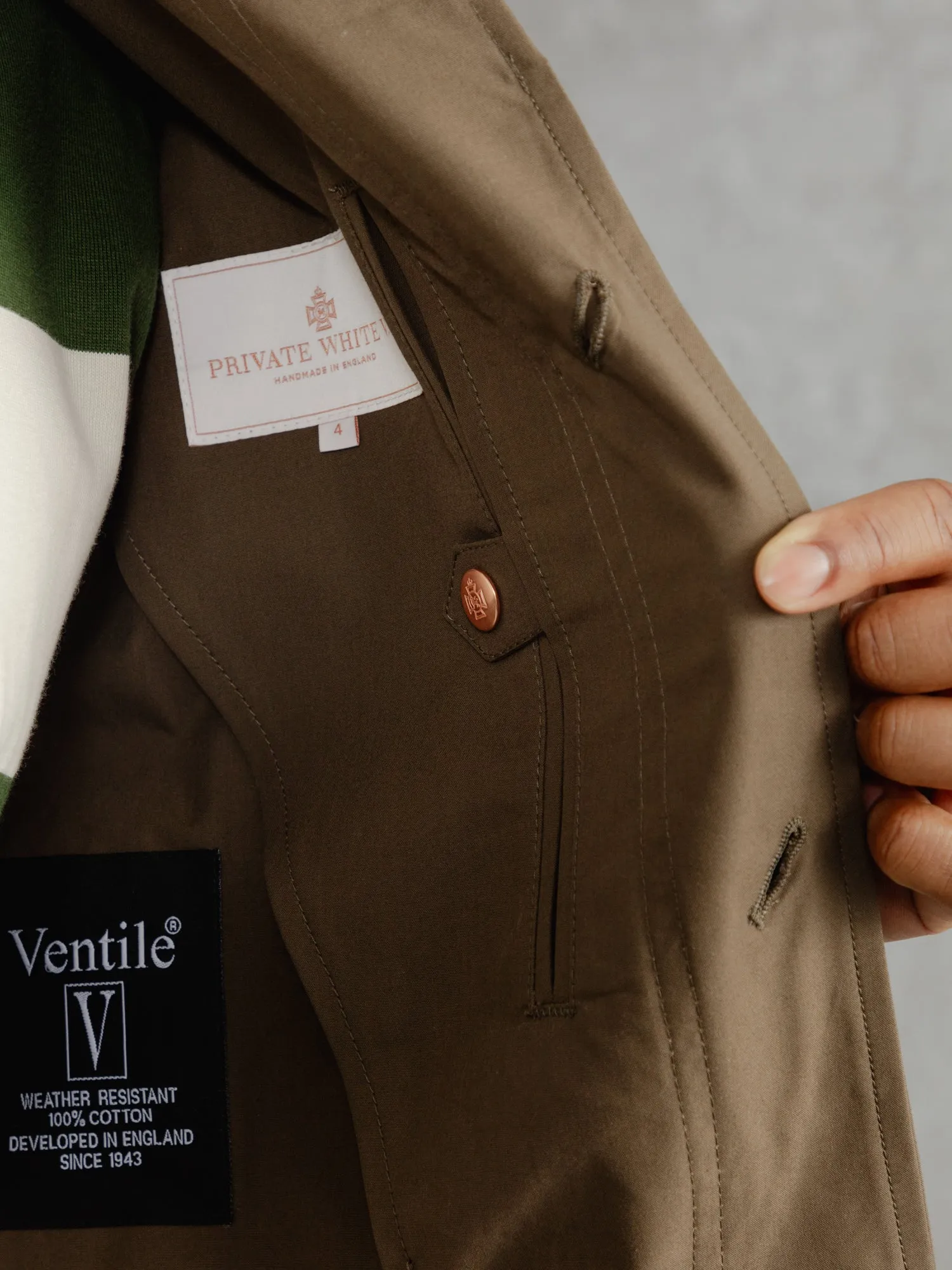 The Ventile® Raglan Raincoat - Leather