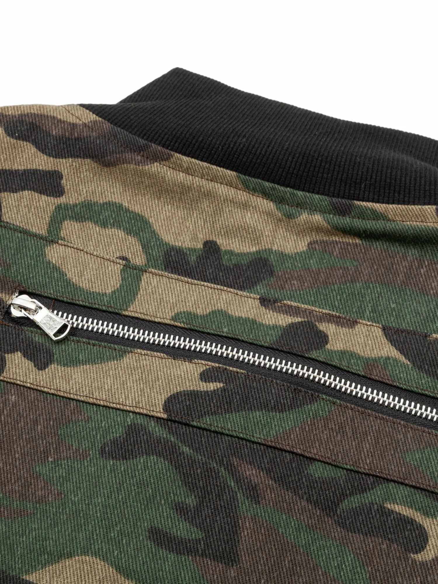 Thesupermade Cargo Camouflage Multi Zipper Bomber Jacket