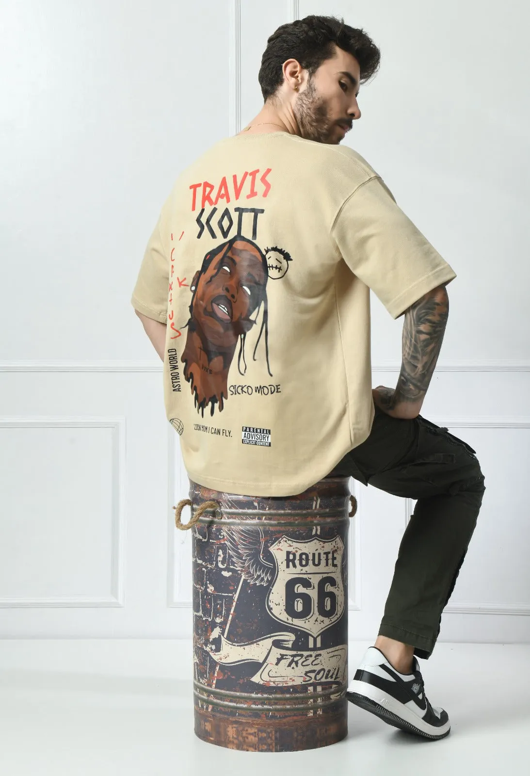 Travis Scott Oversized T-shirt - Beige