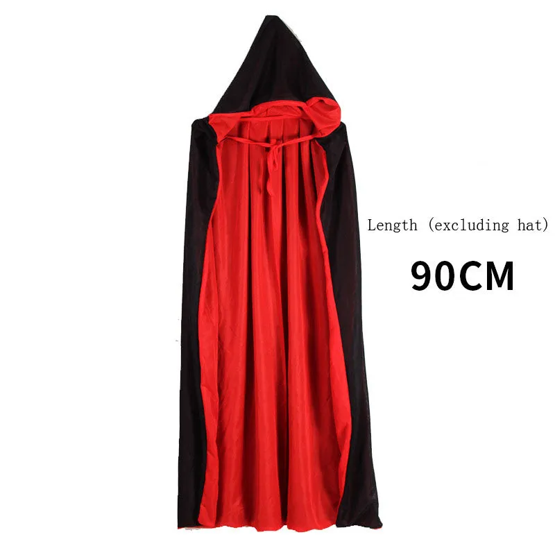 Unisex Christmas Halloween Velvet Reversible Hooded Cape Cloak