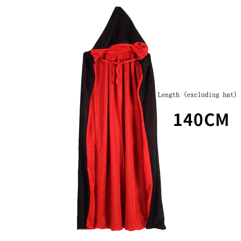 Unisex Christmas Halloween Velvet Reversible Hooded Cape Cloak