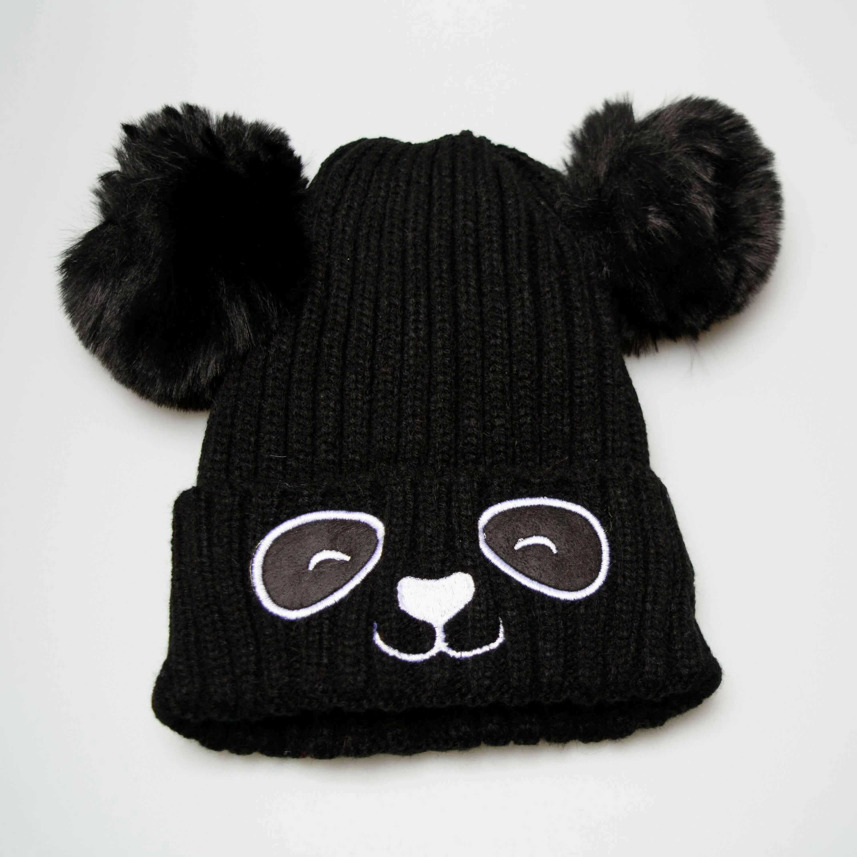 Unisex Cute Panda Cartoon Pattern Knit Winter Beanie For Kids (3-10