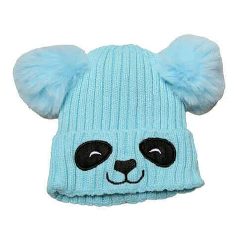 Unisex Cute Panda Cartoon Pattern Knit Winter Beanie For Kids (3-10