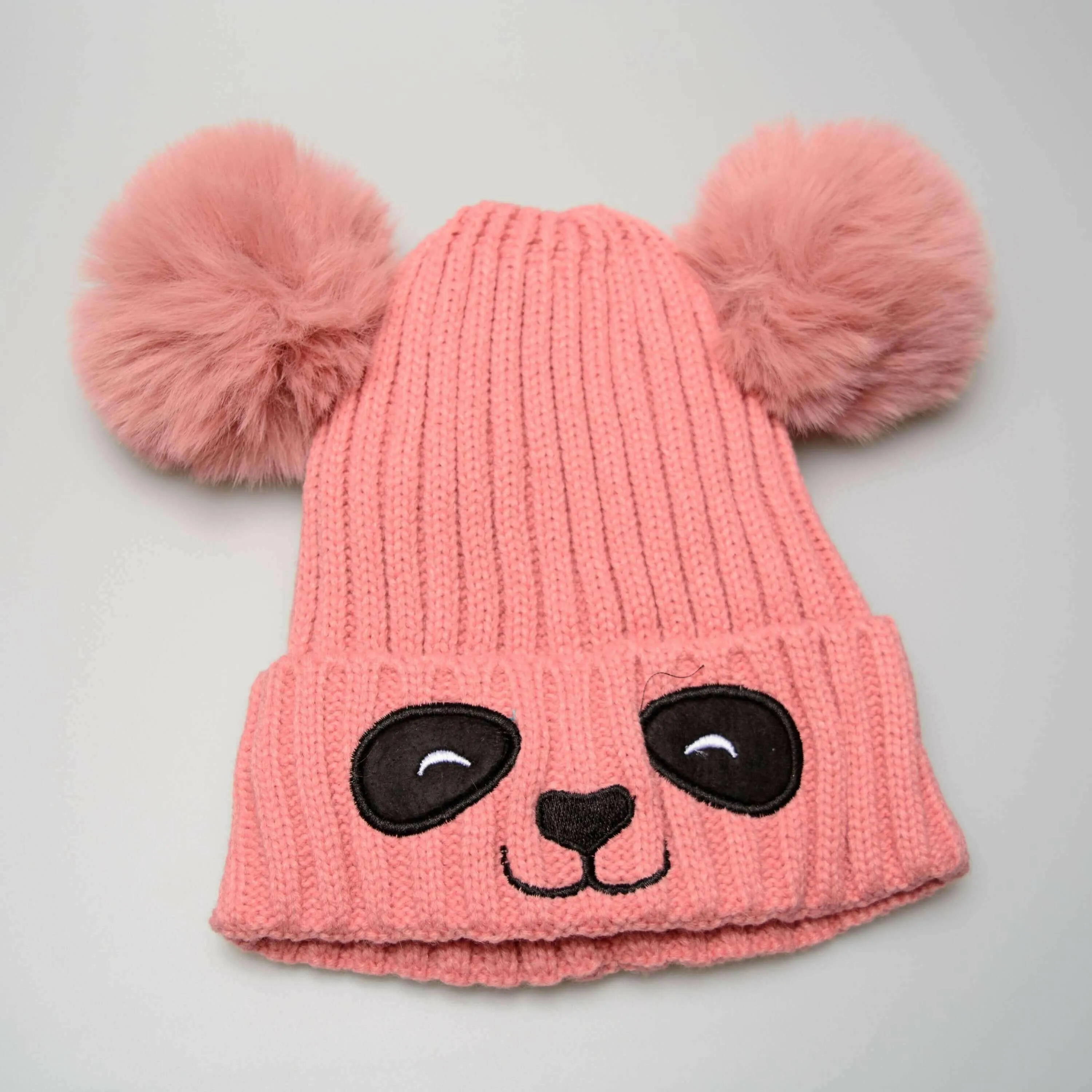 Unisex Cute Panda Cartoon Pattern Knit Winter Beanie For Kids (3-10