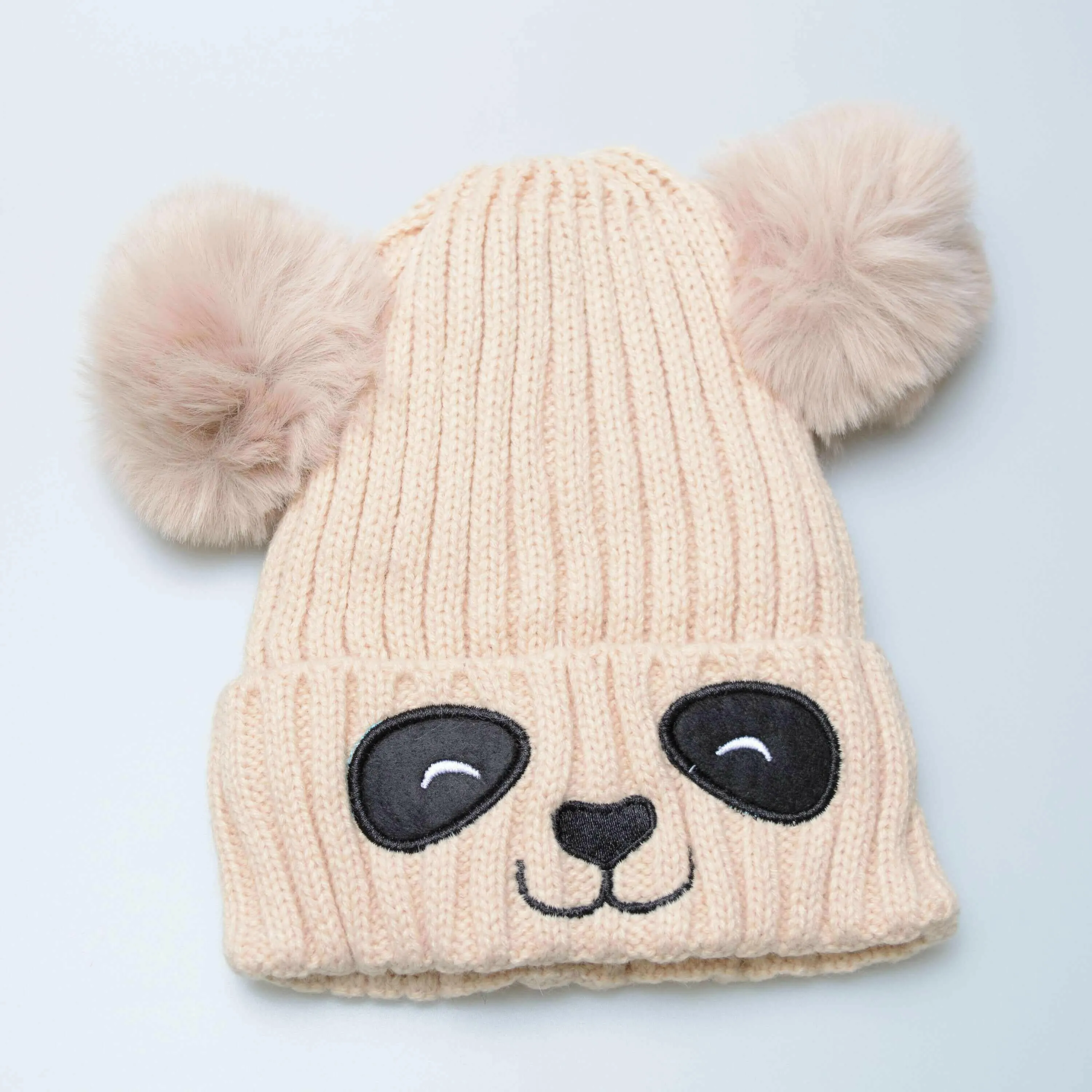 Unisex Cute Panda Cartoon Pattern Knit Winter Beanie For Kids (3-10