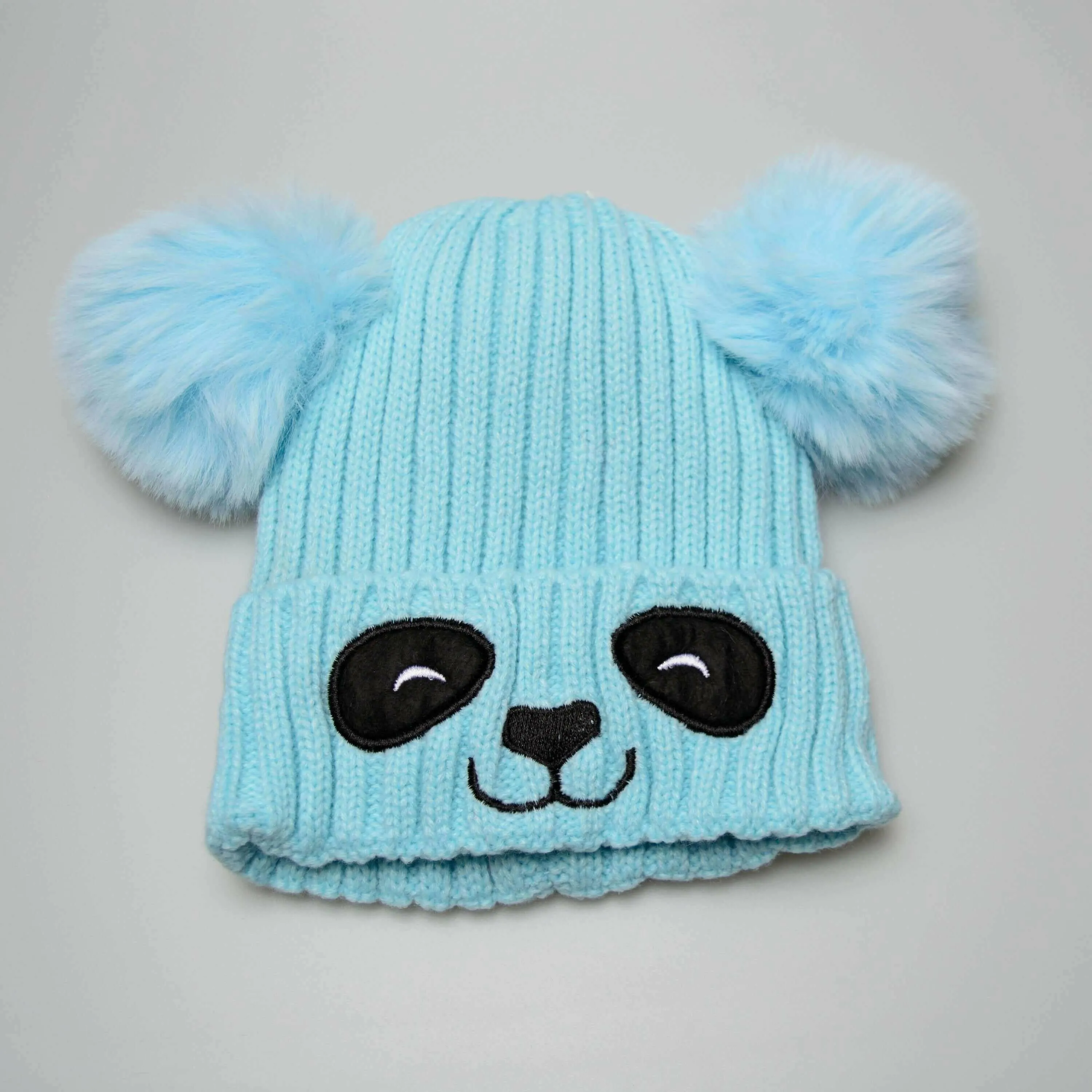 Unisex Cute Panda Cartoon Pattern Knit Winter Beanie For Kids (3-10