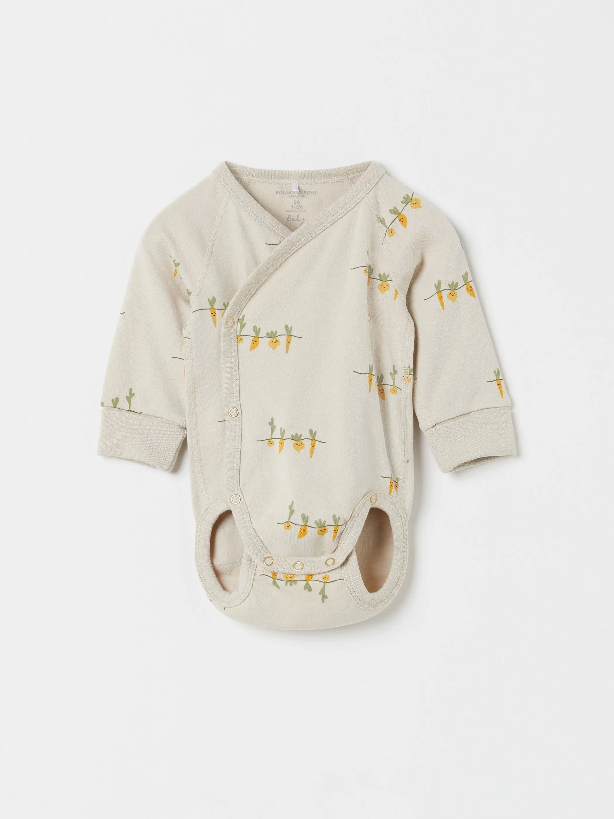 Vegetable Print Wraparound Babygrow