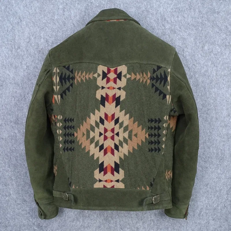 Vintage Olive Patchwork Jacket