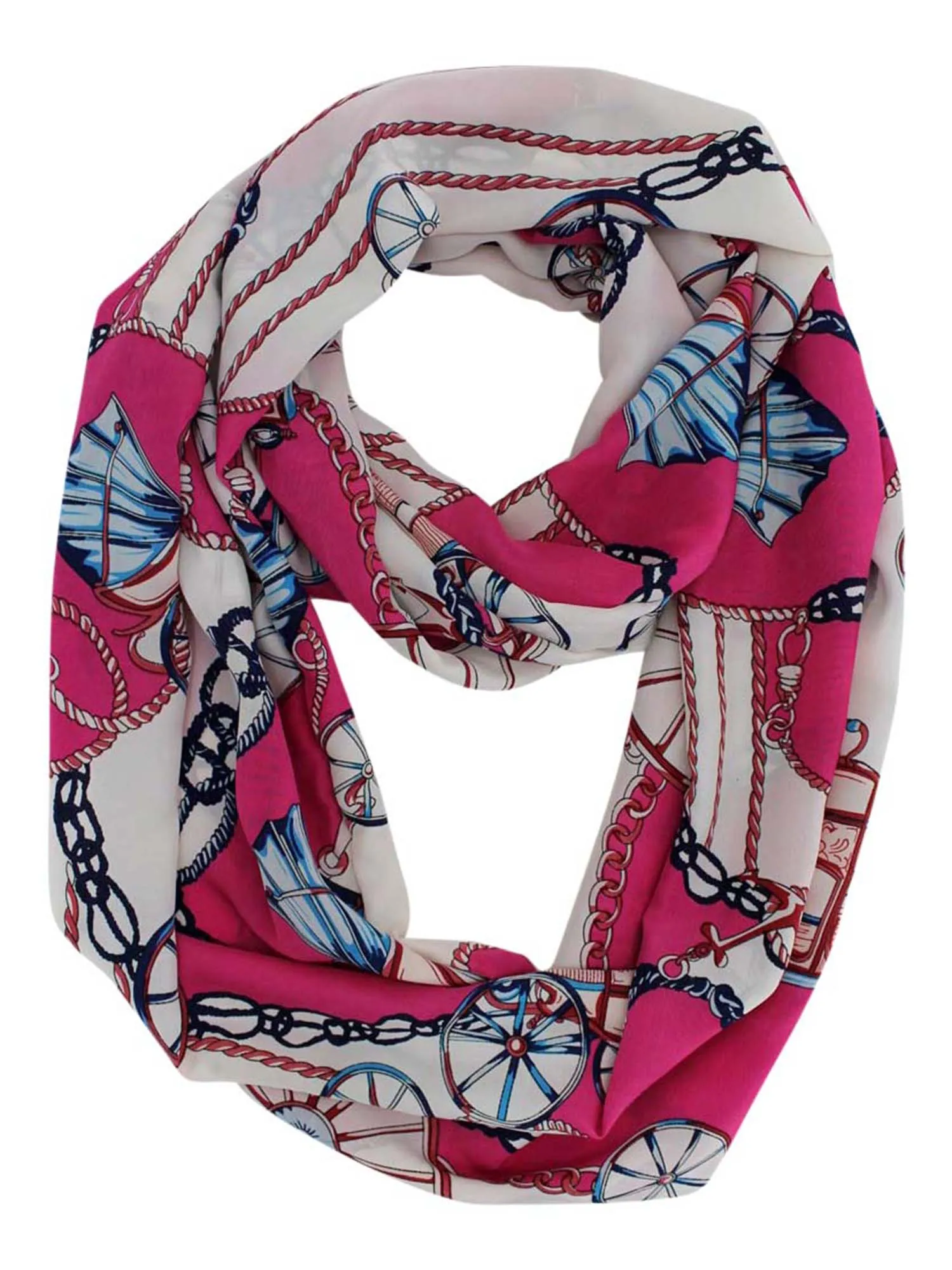 Wagon Wheel Nautical Anchor Infinity Scarf