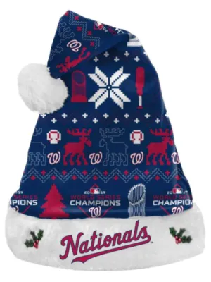 Washington Nationals 2019 World Series Champions Team Colors Christmas Santa Hat