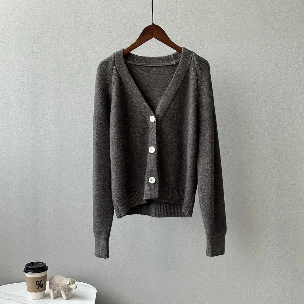 Wenkouban-Christmas Thanksgiving outfits_V-Neck Single Button Knitted Green Cape Clothes Autumn Women Christmas Sweater