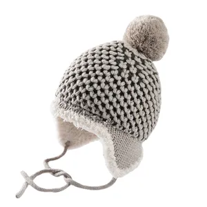 Winter Warm Baby Infant Earflap Pom Beanie Hat Toddler XZJ0067