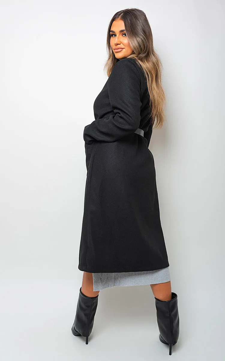 Wrap Belted Long Coat